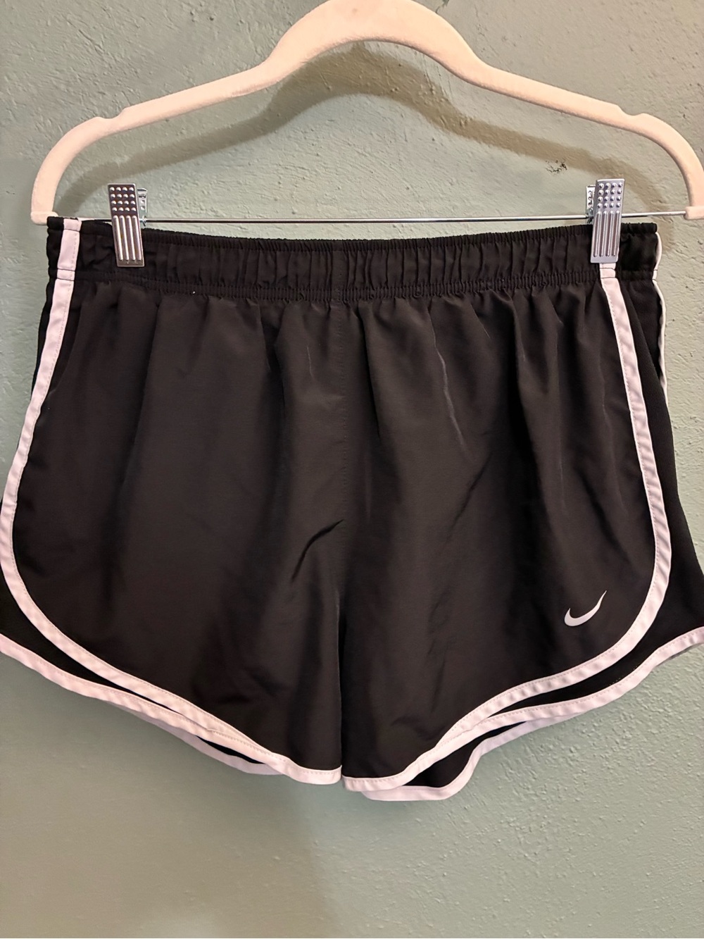 Nike Women's Black Athletic Shorts with White Piping